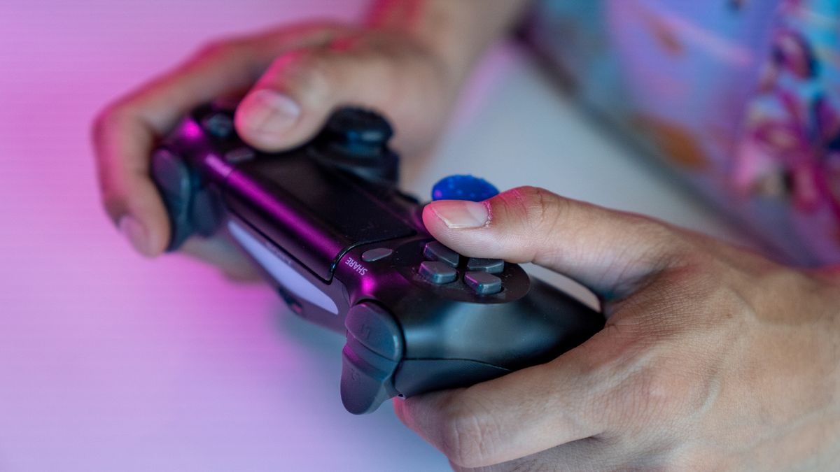 Player using a game controller